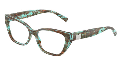 Tiffany TF2259F Cat Eye Eyeglasses  8422-Havana Tiffany Blue 54-140-16 - Color Map Tortoise