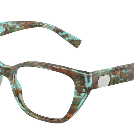 Tiffany TF2259 Cat Eye Eyeglasses  8422-Havana Tiffany Blue 54-140-16 - Color Map Tortoise