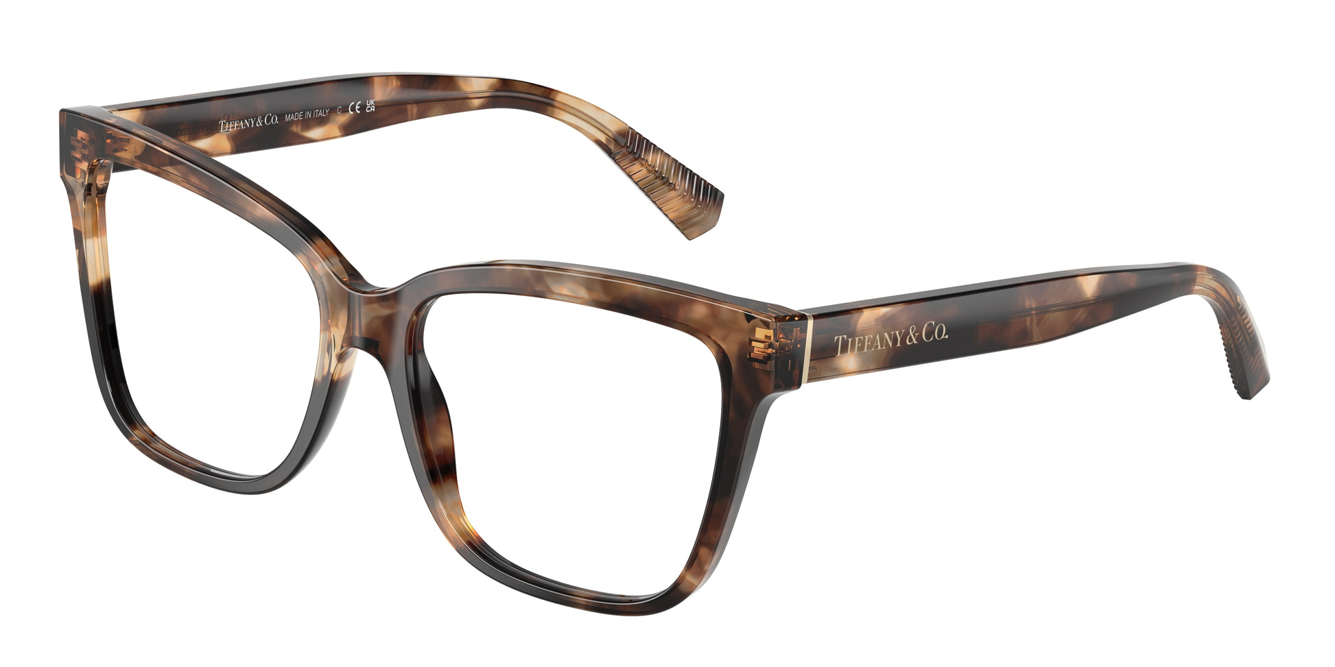 Tiffany TF2260 Cat Eye Eyeglasses  8421-Spotted Brown Havana 55-140-16 - Color Map Brown