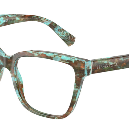 Tiffany TF2260 Cat Eye Eyeglasses  8422-Havana Tiffany Blue 55-140-16 - Color Map Tortoise