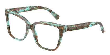 Tiffany TF2260 Cat Eye Eyeglasses  8422-Havana Tiffany Blue 55-140-16 - Color Map Tortoise