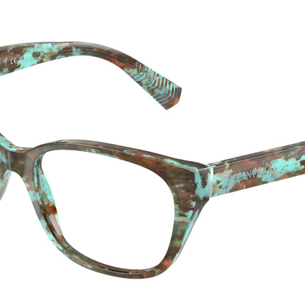 Tiffany TF2261 Pillow Eyeglasses  8422-Havana Tiffany Blue 54-140-17 - Color Map Tortoise