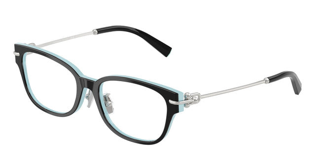 Tiffany TF2262F Pillow Eyeglasses  8055-Black On Tiffany Blue 52-140-17 - Color Map Black