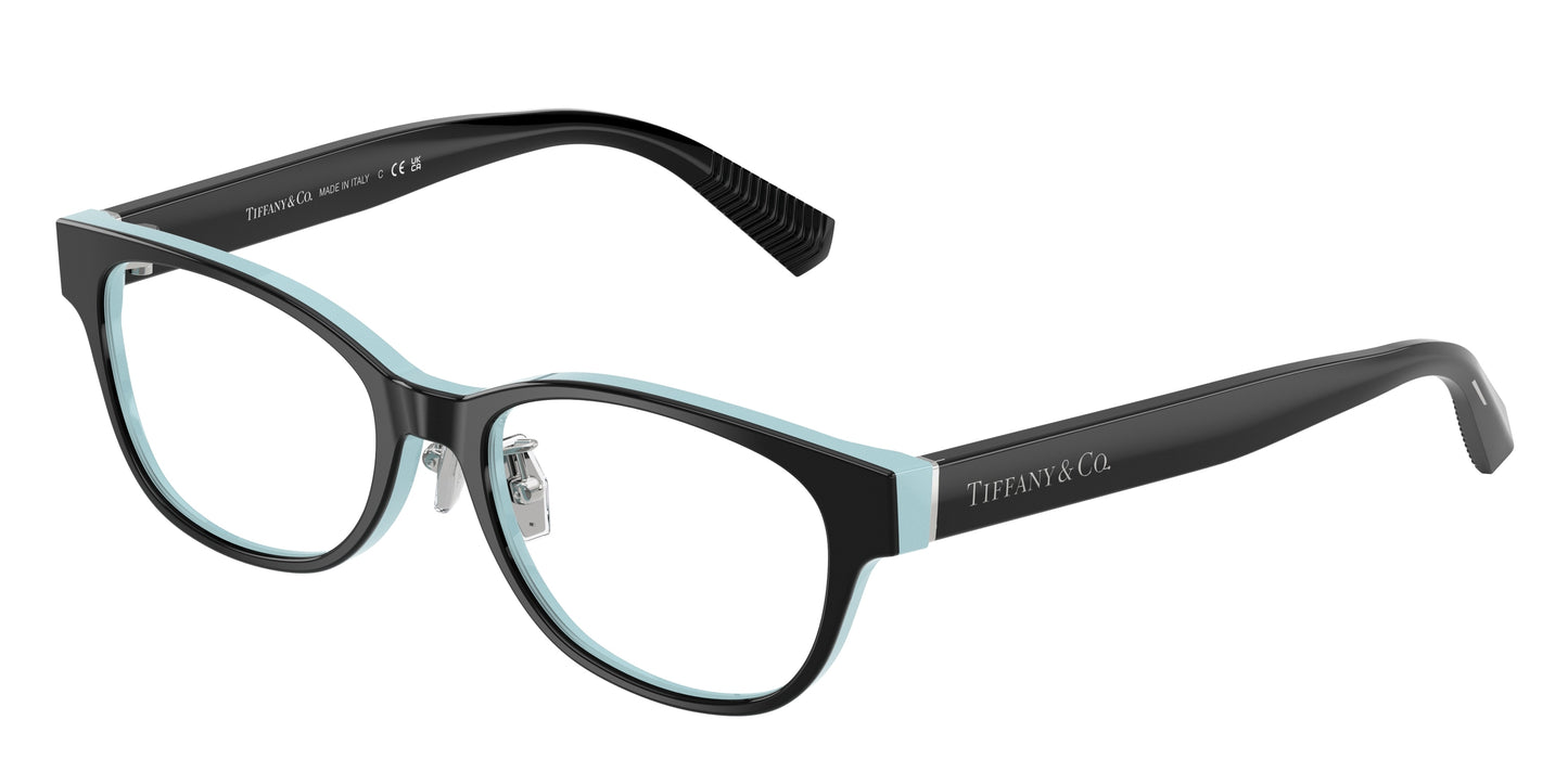 Tiffany TF2263D Pillow Eyeglasses  8055-Black On Tiffany Blue 53-140-17 - Color Map Black