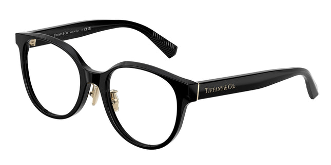 Tiffany TF2264D Round Eyeglasses  8001-Black 52-140-19 - Color Map Black