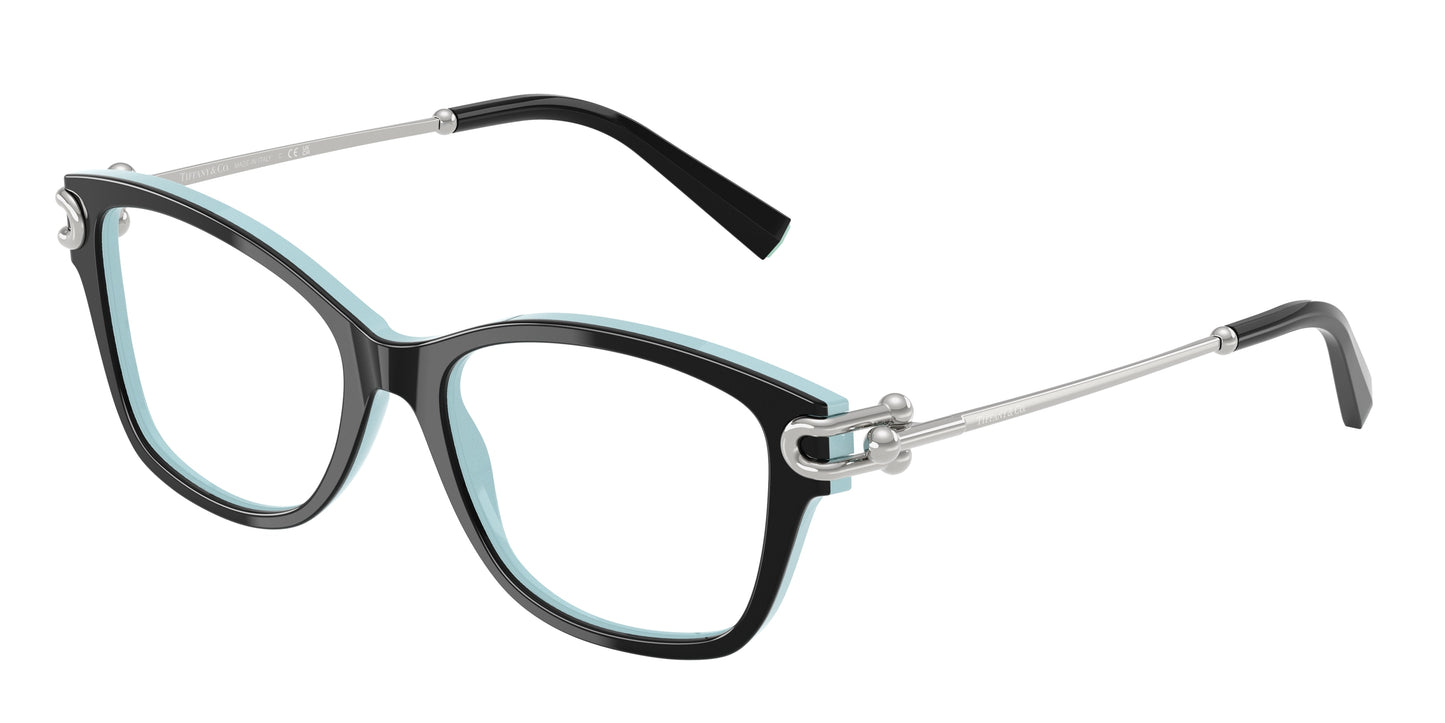 Tiffany TF2266 Butterfly Eyeglasses  8055-Black On Tiffany Blue 53-140-17 - Color Map Black