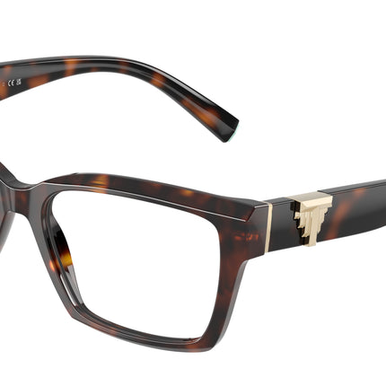 Tiffany TF2267F Square Eyeglasses  8015-Havana 52-140-16 - Color Map Tortoise