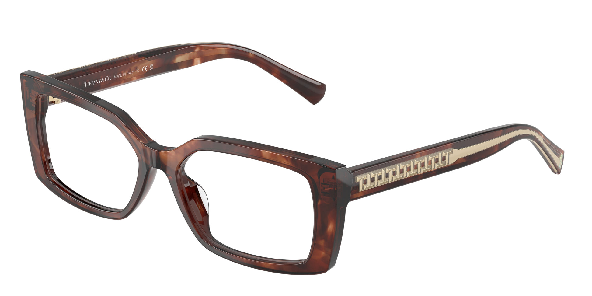 Tiffany TF2269U Rectangle Eyeglasses  8421-Spotted Brown Havana 54-140-16 - Color Map Brown