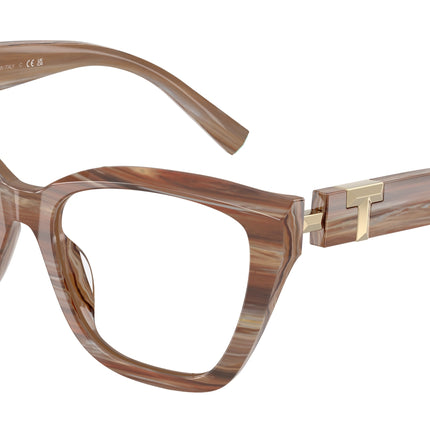 Tiffany TF2271 Cat Eye Eyeglasses  8435-Striped Topaz 54-140-17 - Color Map Brown