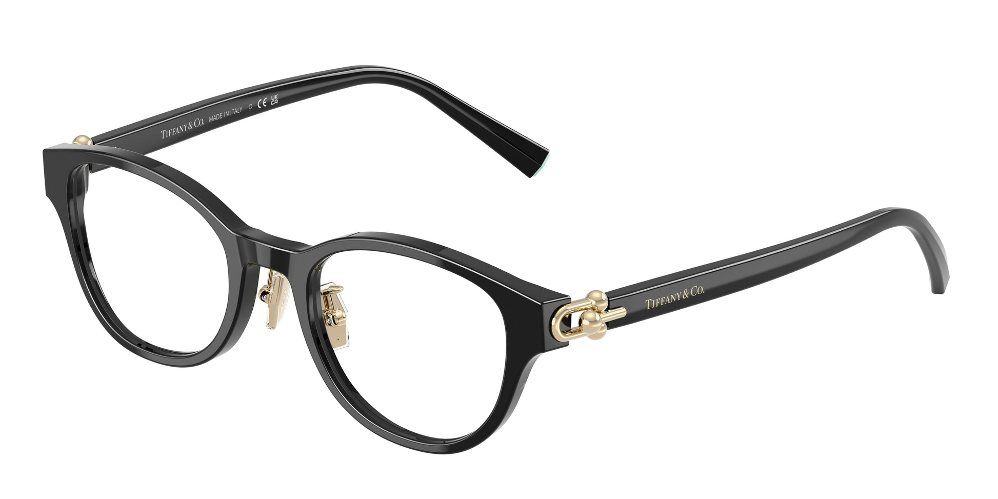 Tiffany TF2273D Round Eyeglasses  8001-Black 48-140-20 - Color Map Black