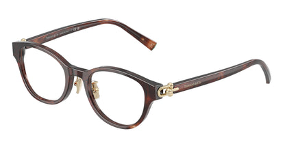 Tiffany TF2273D Round Eyeglasses  8421-Spotted Brown Havana 48-140-20 - Color Map Brown