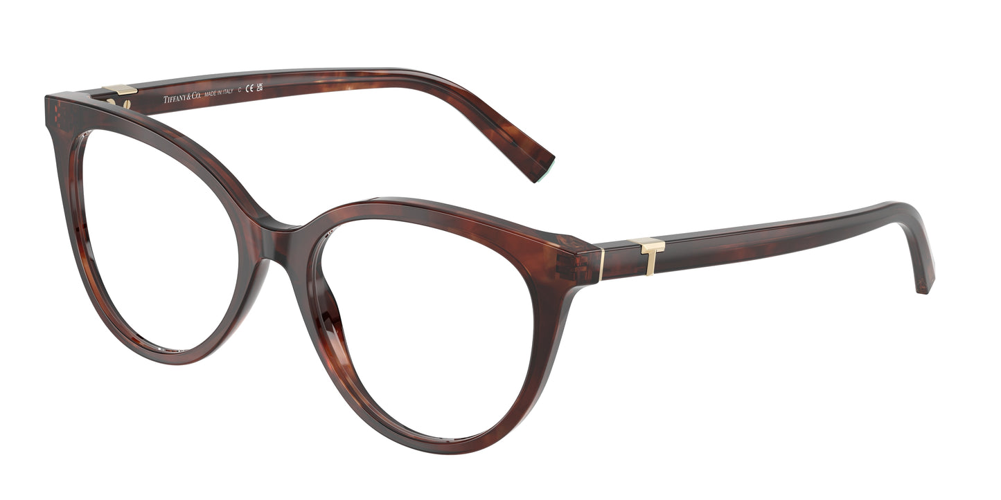Tiffany TF2277F Cat Eye Eyeglasses  8421-Spotted Brown Havana 51-140-17 - Color Map Brown