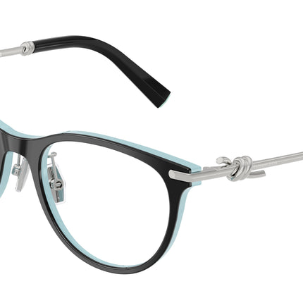 Tiffany TF2279D Round Eyeglasses  8055-Black On Tiffany Blue 52-145-18 - Color Map Black