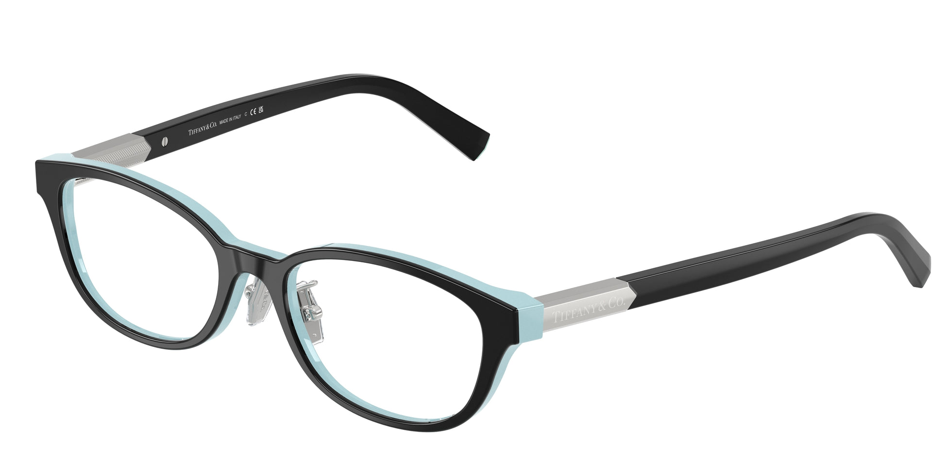 Tiffany TF2280D Pillow Eyeglasses  8055-Black On Tiffany Blue 51-140-17 - Color Map Black