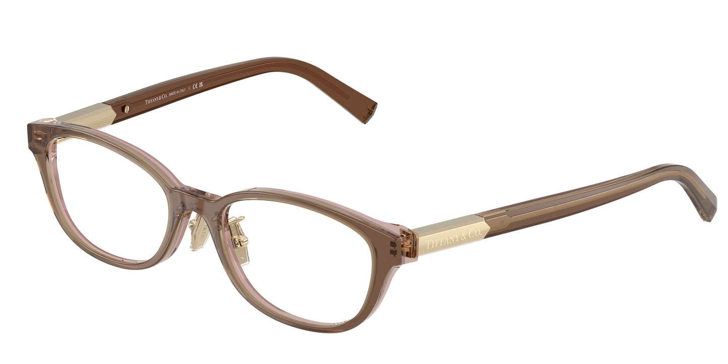 Tiffany TF2280D Pillow Eyeglasses  8255-Brown Transparent On Pink 51-140-17 - Color Map Brown