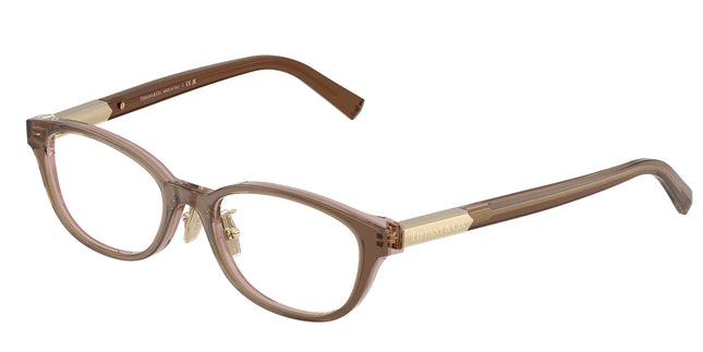 Tiffany TF2280D Pillow Eyeglasses  8255-Brown Transparent On Pink 51-140-17 - Color Map Brown