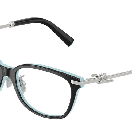 Tiffany TF2281F Pillow Eyeglasses  8055-Black On Tiffany Blue 51-140-16 - Color Map Black