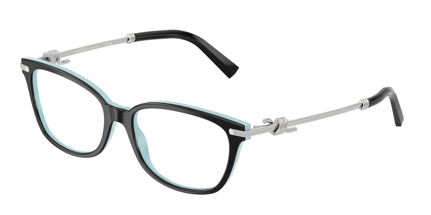 Tiffany TF2281 Pillow Eyeglasses  8055-Black On Tiffany Blue 51-140-16 - Color Map Black