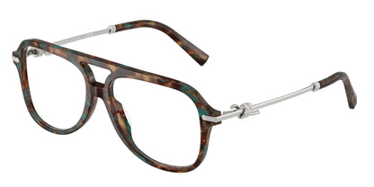 Tiffany TF2283 Pilot Eyeglasses  8442-Brown Tiffany Havana 56-145-15 - Color Map Tortoise