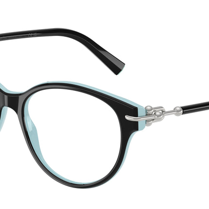 Tiffany TF2289F Cat Eye Eyeglasses  8055-Black On Tiffany Blue 53-140-16 - Color Map Black