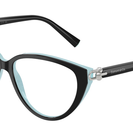 Tiffany TF2292 Cat Eye Eyeglasses  8055-Black On Tiffany Blue 57-140-15 - Color Map Black