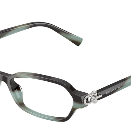 Tiffany TF2293U Irregular Eyeglasses  8443-Striped Black Tiffany 56-140-16 - Color Map Tortoise