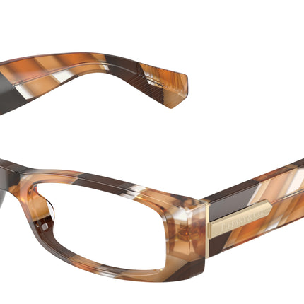 Tiffany TF2294U Rectangle Eyeglasses  8454-Brown Havana 53-140-17 - Color Map Brown