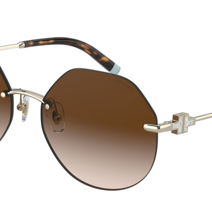 Tiffany TF3077 Irregular Sunglasses  60213B-Pale Gold 60-140-17 - Color Map Gold