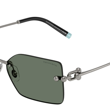 Tiffany TF3088 Rectangle Sunglasses  60033H-Gunmetal 59-130-14 - Color Map Grey