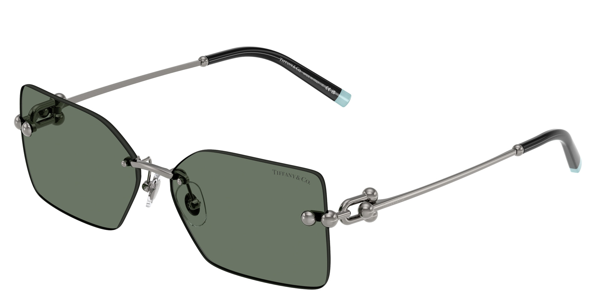 Tiffany TF3088 Rectangle Sunglasses  60033H-Gunmetal 59-130-14 - Color Map Grey