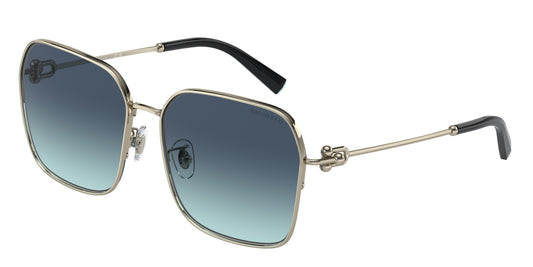 Tiffany TF3093D Square Sunglasses  60219S-Pale Gold 60-140-17 - Color Map Gold