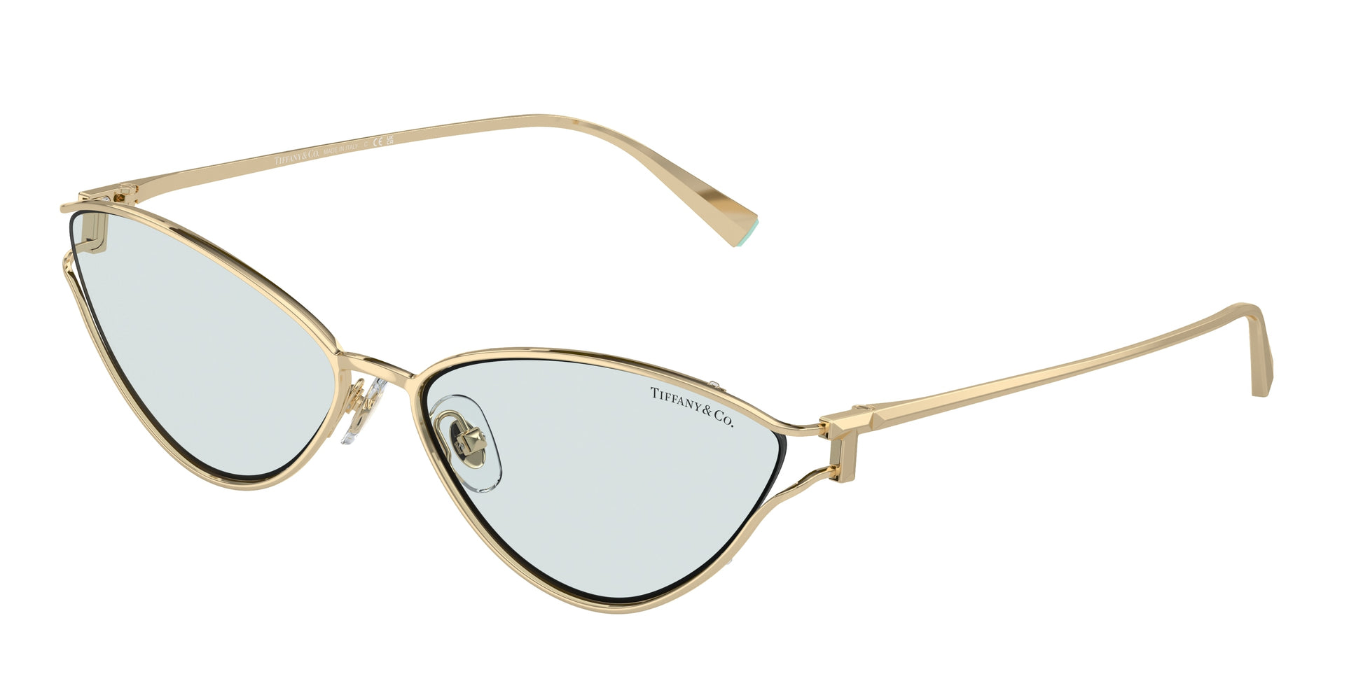Tiffany TF3095 Cat Eye Sunglasses  6196MF-Pale Gold 61-135-16 - Color Map Gold