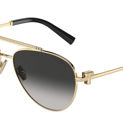 Tiffany TF3101B Pilot Sunglasses  60213C-Pale Gold 59-140-14 - Color Map Gold