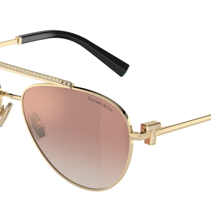 Tiffany TF3101B Pilot Sunglasses  62093N-Pale Gold 59-140-14 - Color Map Gold