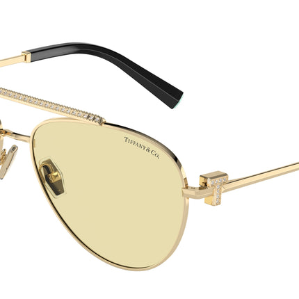 Tiffany TF3101B Pilot Sunglasses  6210M4-Pale Gold 59-140-14 - Color Map Gold