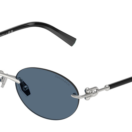 Tiffany TF3104D Oval Sunglasses  600180-Silver 56-140-18 - Color Map Silver