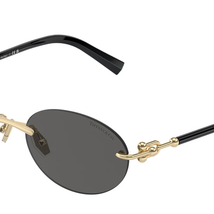 Tiffany TF3104D Oval Sunglasses  6216S4-Pale Gold 56-140-18 - Color Map Gold