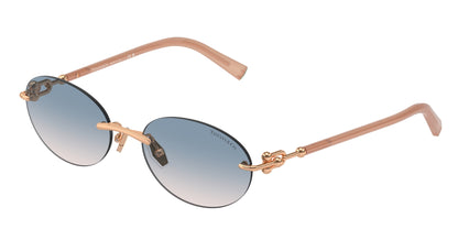 Tiffany TF3104D Oval Sunglasses  621716-Rose Gold 56-140-18 - Color Map Gold