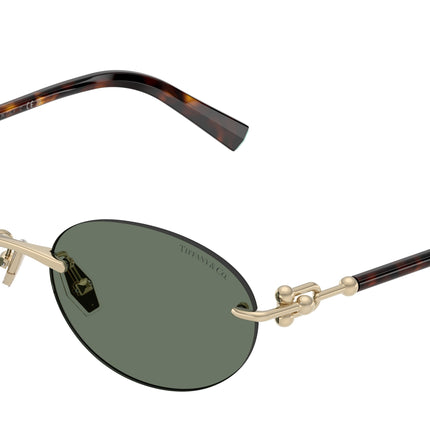 Tiffany TF3104D Oval Sunglasses  623882-Pale Gold 56-140-18 - Color Map Gold