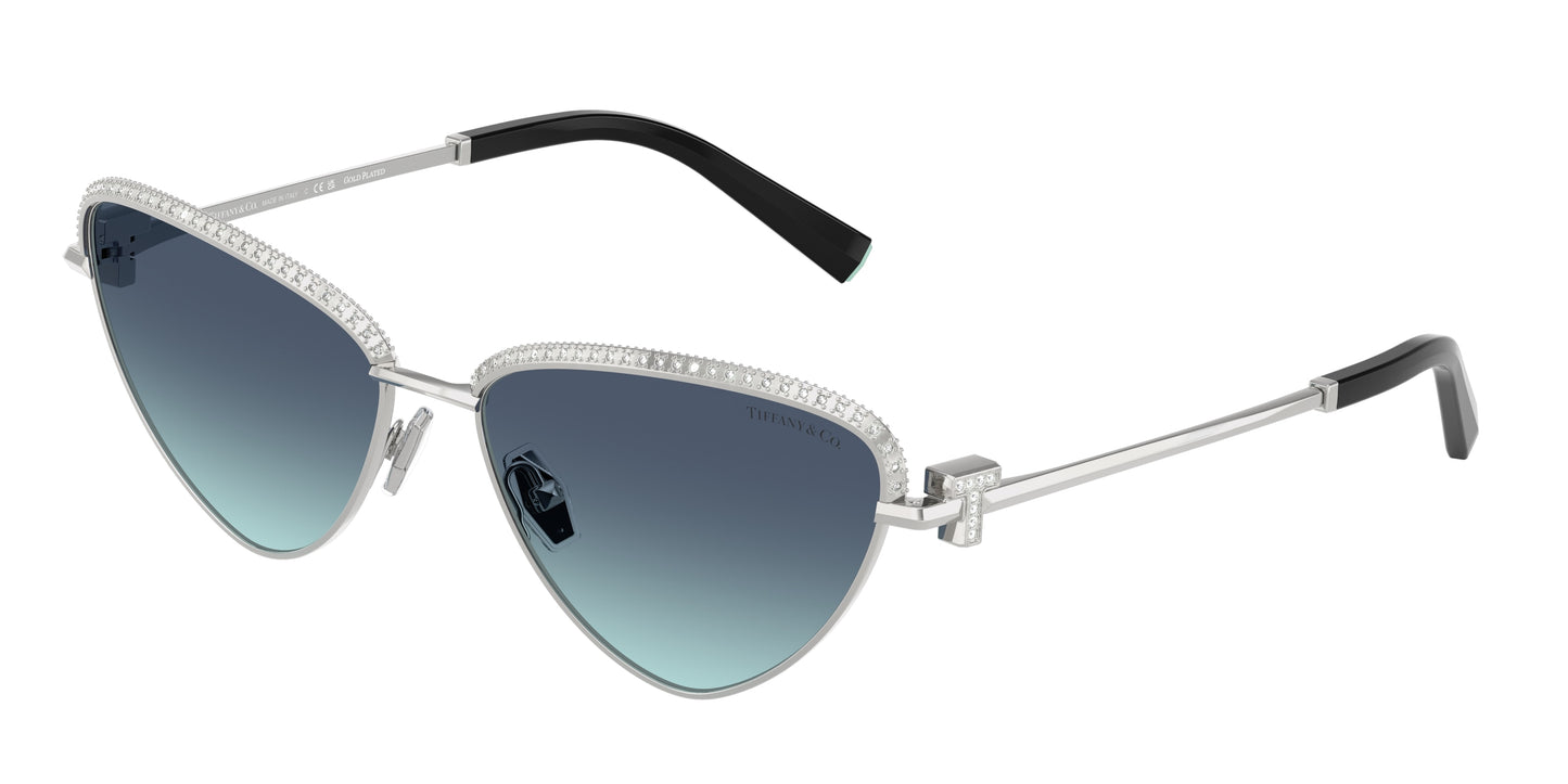 Tiffany TF3107KB Irregular Sunglasses  62139S-Silver Gold Plated 59-140-16 - Color Map Silver