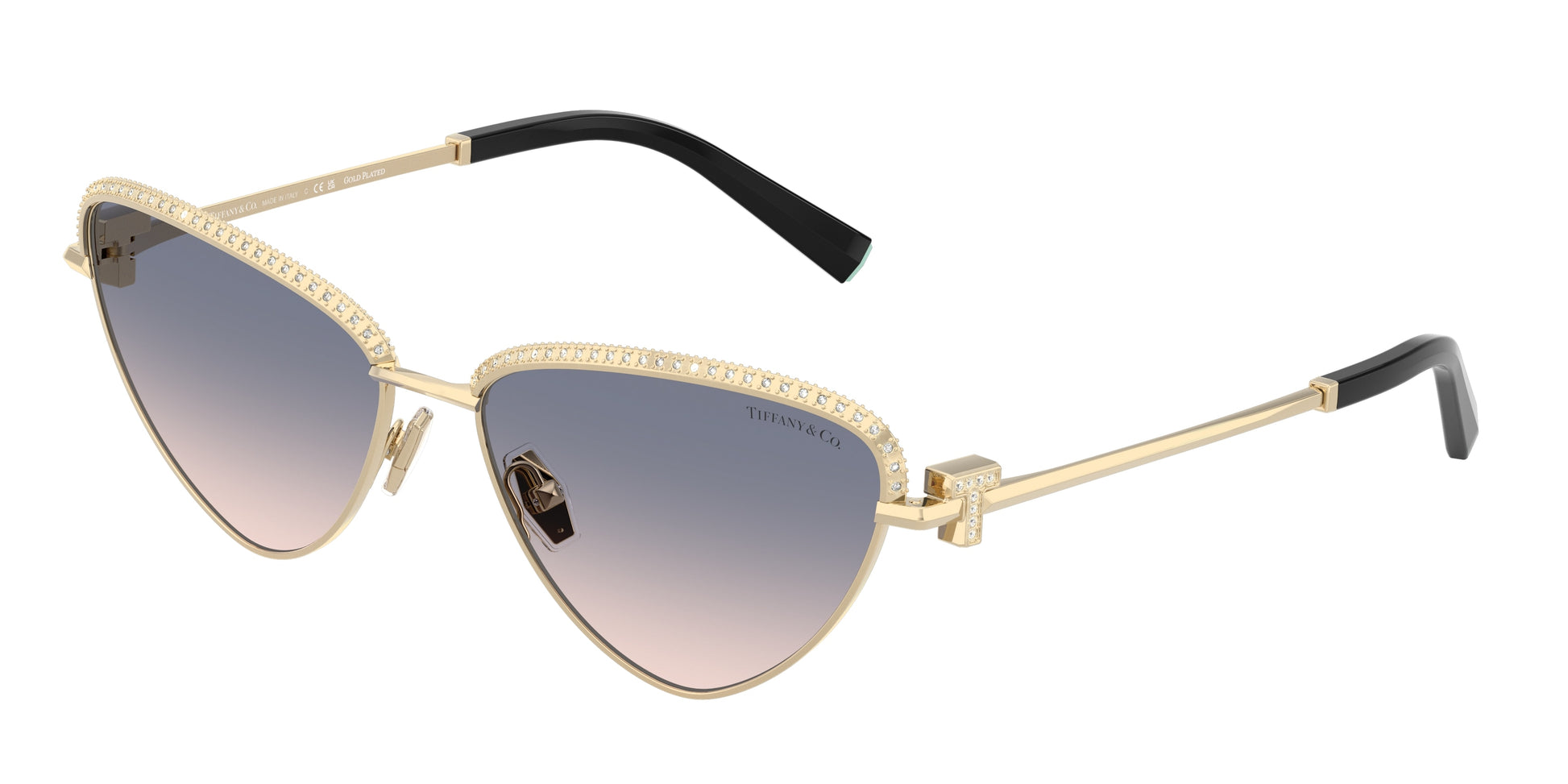 Tiffany TF3107KB Irregular Sunglasses  622116-Pale Gold Plated 59-140-16 - Color Map Gold