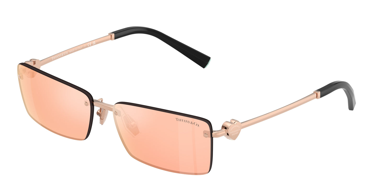 Tiffany TF3108B Rectangle Sunglasses  61051T-Rose Gold 60-140-15 - Color Map Gold