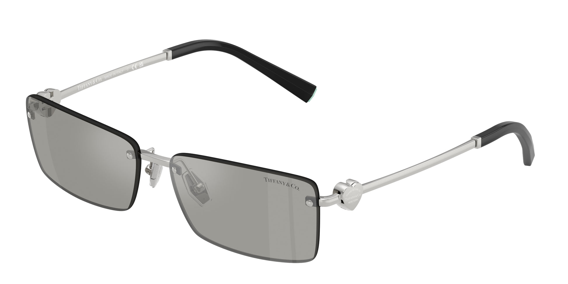 Tiffany TF3108B Rectangle Sunglasses  61956G-Silver 60-140-15 - Color Map Silver