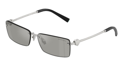 Tiffany TF3108B Rectangle Sunglasses  61956G-Silver 60-140-15 - Color Map Silver