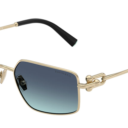 Tiffany TF3111 Rectangle Sunglasses  62029S-Pale Gold 58-140-16 - Color Map Gold
