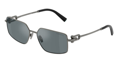 Tiffany TF3111 Rectangle Sunglasses  62266G-Ruthenium 58-140-16 - Color Map Grey