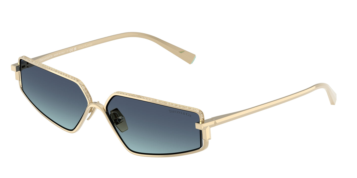 Tiffany TF3113KB Irregular Sunglasses  62239S-Pale Gold Plated 60-140-13 - Color Map Gold