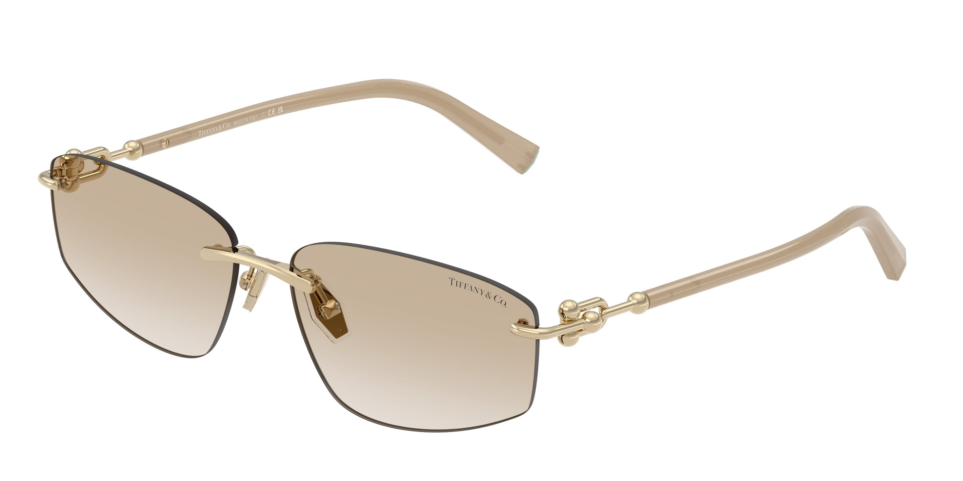 Tiffany TF3114 Irregular Sunglasses  602111-Pale Gold 59-140-15 - Color Map Gold