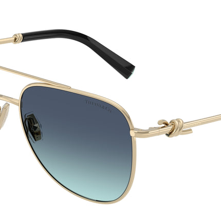 Tiffany TF3116 Pilot Sunglasses  62029S-Pale Gold 59-145-15 - Color Map Gold