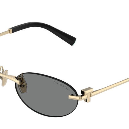 Tiffany TF3119D Oval Sunglasses  602187-Pale Gold 56-140-18 - Color Map Gold